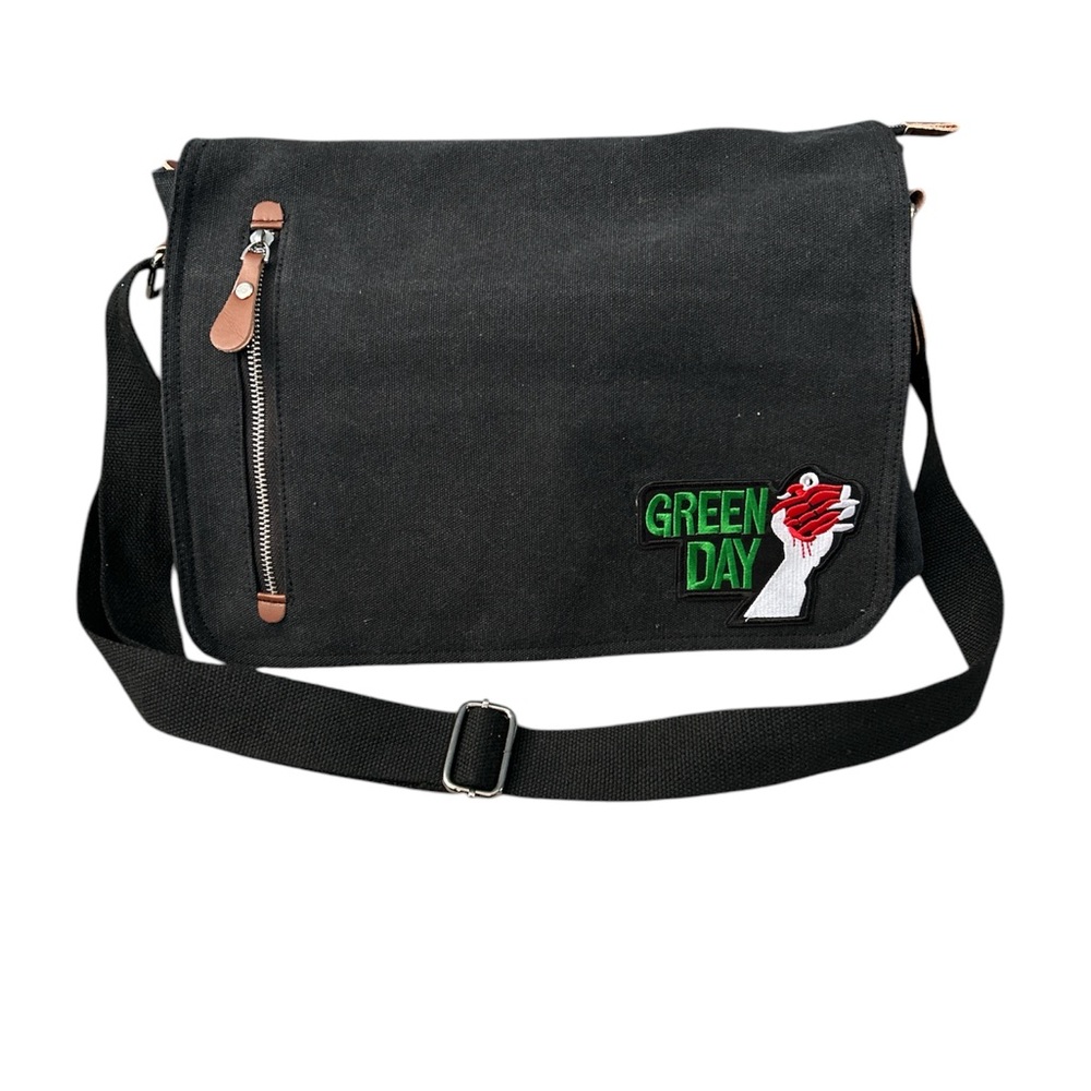 Green Day Black Canvas Messenger Bag Custom Made - Picture 5 of 6